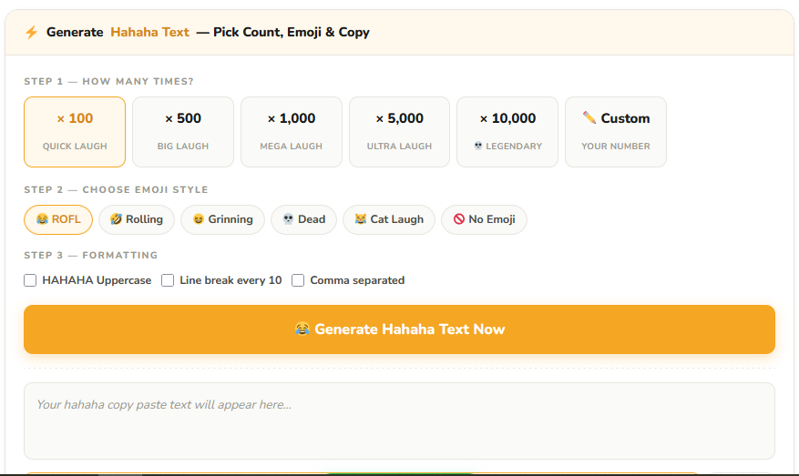 Hahaha 100, 1000 & 10,000 Times Copy Paste