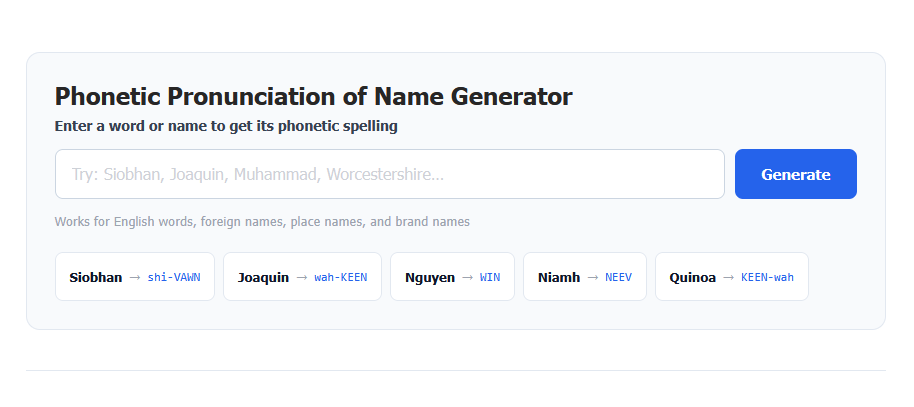 Phonetic Spelling Generator